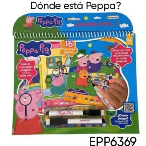 Donde esta ? Peppa (EPP6369) 16 paginas para buscar y encontar con marcador borrable para reutilizar