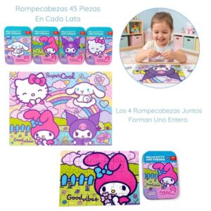 Rompecabezas Kitty x 45 piezas en lata