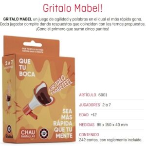Chau Pantallas. Gritalo Mabel (6001)