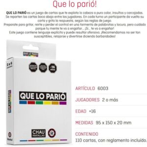 Chau Pantallas. Que lo pario (6003)