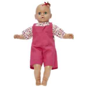 Bebe de goma y tela de 55cm con ojos movibles