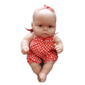 Bebe Lara de 24cm sentada goma con ojos fijos