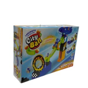 Juego de obstaculos. Laberinto de bolitas CityBall con tobogan , aro de fuego y accesorios. 19 piezas.