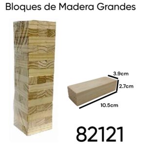 Torre  apilable de madera grande. Ficha 10.5 x 3.5cm