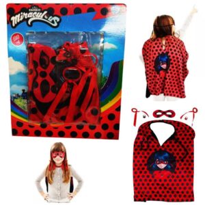 Disfraz de Lady Bug. Miraculous set. Capa y accesorios