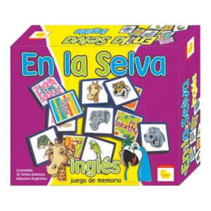 Memoria en la Selva. Fichas plasticas ilustradas y con nombres en Ingles.