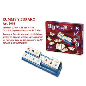 Juego rummy burako con fichas pintadas