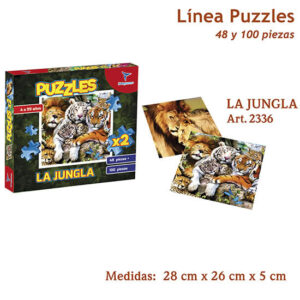 Rompecabezas 1×48 y 1×100 piezas la jungla