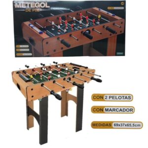Mesa metegol pie. Medidas 69 x 37 x 65.5cm. trae 2 pelotas y marcador de goles.