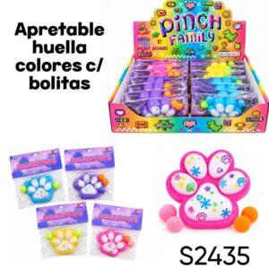 Apretable huella colores con bolitas (S2435)