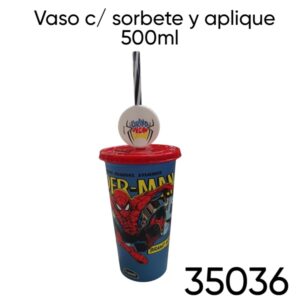 Vaso 500ml c/sorbete y pin Spider (35036)