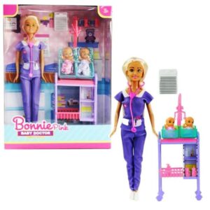 Muñeca Bonnie Pediatra con 2 bebes y accesorios