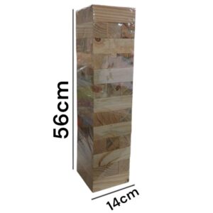 Torre apilable de madera gigante. Ficha 14cm x 4cm