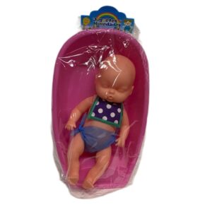 Bebe de goma dormilon con bañera