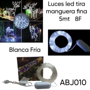Luces Manguera fina x 5mt blanca fría (ABJ010)