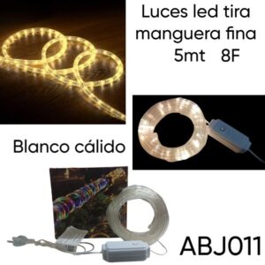 Luces Manguera fina x 5mt blanca calida (ABJ011)