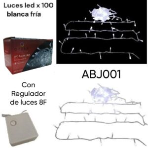 Luces x 100 Led blanca fría 8F (ABJ001)