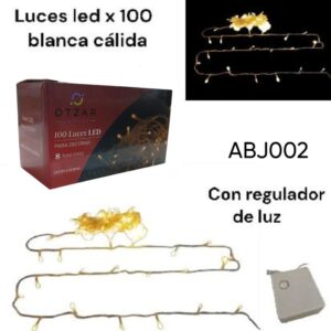 Luces x 100 Led Blanca calida 8F (ABJ002)