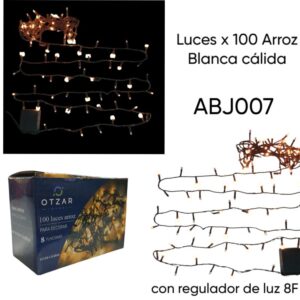 Luces x 100 Arroz blanca calida 8F (ABJ007)