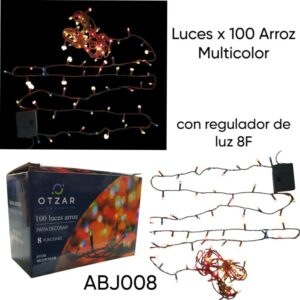 Luces x 100 Arroz multicolor 8F (ABJ008)