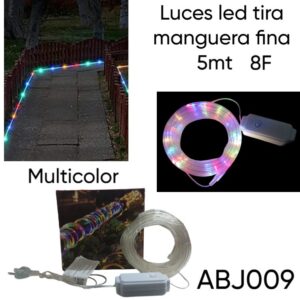 Luces Manguera fina x 5 mt multicolor (ABJ009)