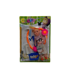 Set de doctor con muñeca de 20cm.Blister 19×28.5cm