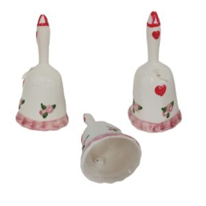 Campana corazón de cerámica. 16cm alt.