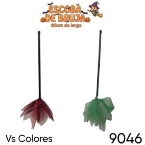 Escoba de bruja de 80 cm de largo total