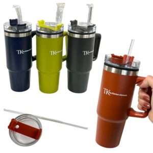 Vaso termico plastico doble pared c/tapa y sorbete 840cc HRA713