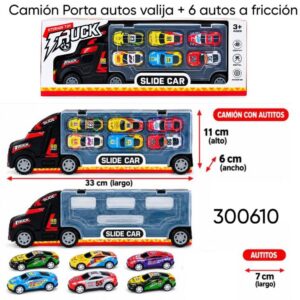 Camion estuche con 6 autos metal (300610)