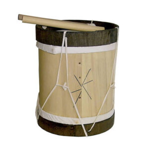 Bombo de madera de 25cm con palitos