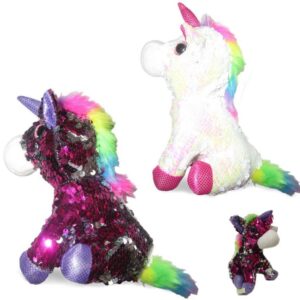 Unicornio sentado 16cm con lentejuelas 20587