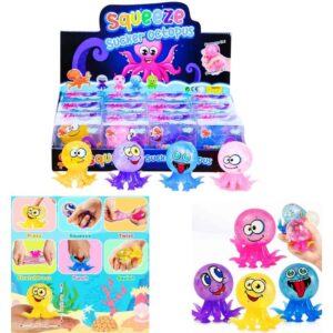 Squishy Pulpo con glitter y ventosas