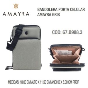 Bandolera portacelular 835 Gris