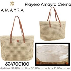 Bolso Playero Amayra Crema 1005