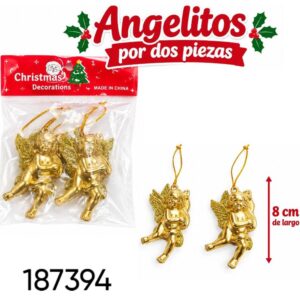 Angel x 2 942 Dorado y Plateado. (187394)