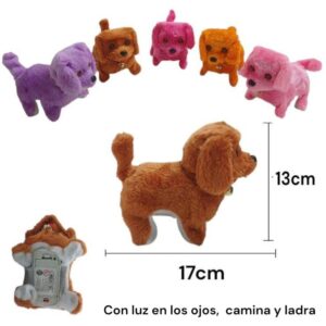 Perrito a pila, con luz en los ojitos , camina y ladra