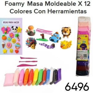 Masa moldeable foam x 12 colores (6496)