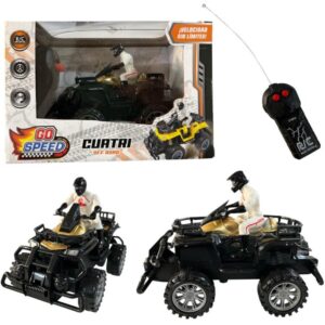 Cuatriciclo 2F a radio control. Caja 20cm x 13cm alt.