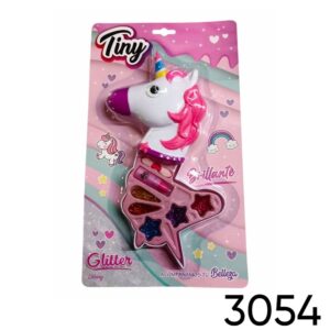 Maquillaje tiny blister 31 x18 cm unicornio con glitter.