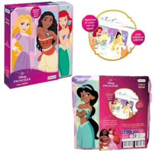 Libro Wow Princesas. Para pintar con el agua y los dedos. Tiene sonido al apretar.