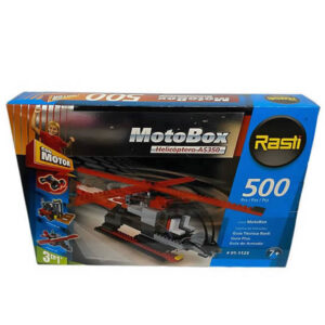 Rasti motobox de 500 piezas,con motor incluido.Se puede armar el Helicóptero AS350,el Autoelevador 8FG o Ultraliviano GRS
