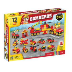 Rasti bomberos 300 piezas,se arma 12 modelos a la vez o arma 1 super camion.Caja:48x32cm