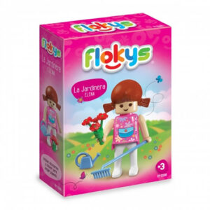 Flokys muñeca articulada elena, la jardinera, con accesorios.
