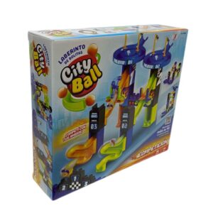 Juego de obstaculos. Laberinto de bolitas CityBall Carrera, con tobogan , zig zag , aro de fuego y más accesorios. 36 piezas