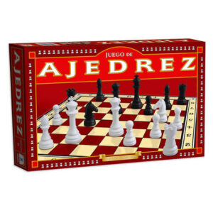 Juego ajedrez tablero 36,5 cm fichas plastica rey7.7 cm peon 4cm