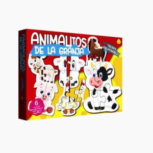 Rompecabezas x6 figuras de 4 piezas cada una. Animalitos de la granja.