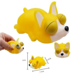 Squishy Shaky Perrito ojos saltones amarillo