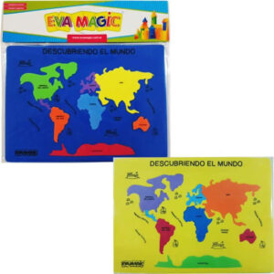 Goma eva planisferio. 30cm x 21cm