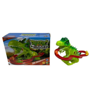 Pista dinosaurio con 2 dinos 30x20cm